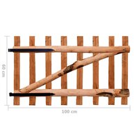 Poort enkel 100x60 cm ge&iuml;mpregneerd hazelaarhout 6