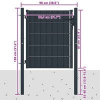 Hekpoort PVC en staal 100x81 cm antraciet 4