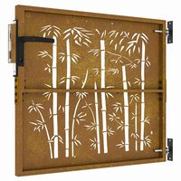 Poort 85x75 cm bamboe-ontwerp cortenstaal 5