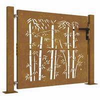 Poort 100x75 cm bamboe-ontwerp cortenstaal 2