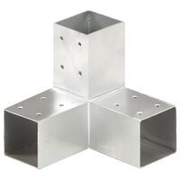 Paalverbindingen 4 st Y-vorm 71x71 mm gegalvaniseerd metaal 3
