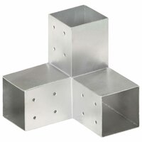 Paalverbindingen 4 st Y-vorm 81x81 mm gegalvaniseerd metaal 2