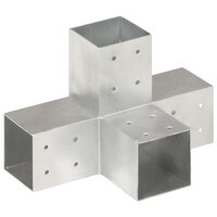 Paalverbindingen 4 st X-vorm 81x81 mm gegalvaniseerd metaal 2
