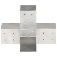 Paalverbindingen 4 st X-vorm 81x81 mm gegalvaniseerd metaal 3