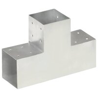 Paalverbindingen 4 st T-vorm 101x101 mm gegalvaniseerd metaal 2