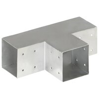 Paalverbindingen 4 st T-vorm 101x101 mm gegalvaniseerd metaal 4
