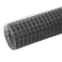 Kippengaas 10x1 m staal met PVC coating grijs 2