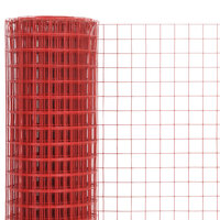 Kippengaas 25x0,5 m staal met PVC coating rood 3