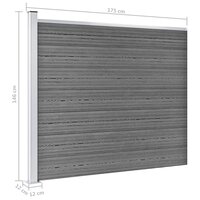Schuttingpanelenset 353x146 cm HKC grijs   11
