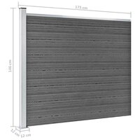 Schuttingpanelenset 353x146 cm HKC zwart   12