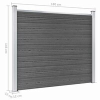 Schuttingpanelenset 872x146 cm HKC zwart 11