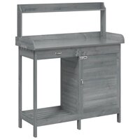 Oppottafel met kast 110,5x45x124,5 cm massief vurenhout grijs 2