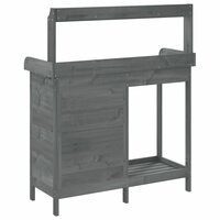 Oppottafel met kast 110,5x45x124,5 cm massief vurenhout grijs 9