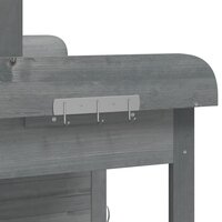 Oppottafel met kast 110,5x45x124,5 cm massief vurenhout grijs 10