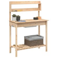 Oppottafel met spoelbak 147,5x44x139,5 cm massief vurenhout 4