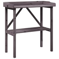 Plantentafel met schap 78x38x82,5 cm vurenhout grijs 2