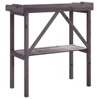 Plantentafel met schap 78x38x82,5 cm vurenhout grijs 6