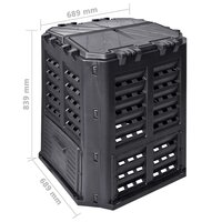 Compostbak 360 L 68,9x68,9x83,9 cm zwart 7