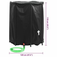Watertank met kraan opvouwbaar 1250 L PVC 10