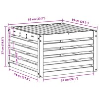 Buiten Voetenbank Massief Acaciahout Wit 59 x 59 x 37 cm 6