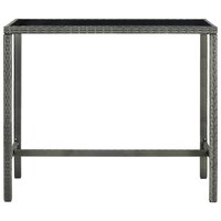 Tuinbartafel 130x60x110 cm poly rattan en glas grijs 2
