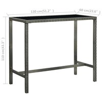 Tuinbartafel 130x60x110 cm poly rattan en glas grijs 6