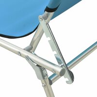 Ligbed met luifel inklapbaar staal turquoise en blauw 7