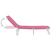 Ligbed inklapbaar staal en stof roze 3