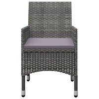 3-delige Bistroset poly rattan en acaciahout grijs 5