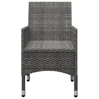 3-delige Bistroset poly rattan en acaciahout grijs 7