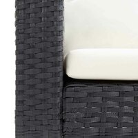 Tuinbank eenzits met kussens poly rattan zwart 8