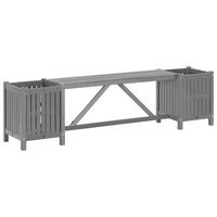 Tuinbank met 2 plantenbakken 150 cm massief acaciahout grijs 2