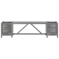 Tuinbank met 2 plantenbakken 150 cm massief acaciahout grijs 4