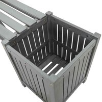 Tuinbank met 2 plantenbakken 150 cm massief acaciahout grijs 6