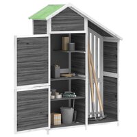 Tuinschuur 120x53,5x170 cm massief grenenhout grijs 3