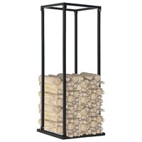 Haardhoutrek met basis 37x37x113 cm staal zwart 2