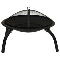 Vuurschaal en barbecue 2-in-1 met pook 56x56x49 cm staal 4