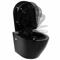 Hangend toilet randloos keramiek zwart 3