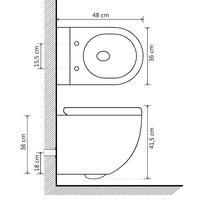 Hangend toilet randloos met bidetfunctie keramiek wit 11