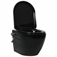 Hangend toilet randloos met bidetfunctie keramiek zwart 2