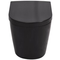 Hangend toilet met verborgen stortbak keramiek zwart 6