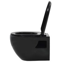 Hangend toilet met verborgen stortbak keramiek zwart 6