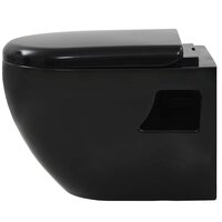 Hangend toilet met verborgen stortbak keramiek zwart 8