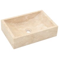 Gootsteen 45x30x12 cm marmer hoogglans cr&egrave;mekleurig 4