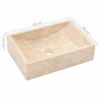 Gootsteen 45x30x12 cm marmer hoogglans cr&egrave;mekleurig 11