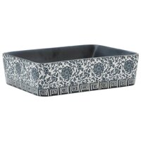 Opzetwasbak rechthoekig 46x35,5x13 cm keramiek zwart en blauw 2