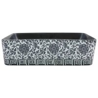 Opzetwasbak rechthoekig 46x35,5x13 cm keramiek zwart en blauw 3