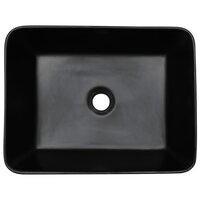 Opzetwasbak rechthoekig 46x35,5x13 cm keramiek zwart en blauw 6