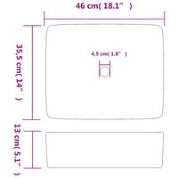 Opzetwasbak rechthoekig 46x35,5x13 cm keramiek zwart en blauw 8