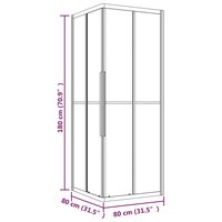 Douchecabine strepen 80x80x180 cm ESG zwart 11